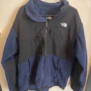 The North Face Denali Black and Navy Blue Jacket
